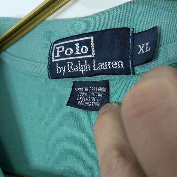 Polo by Ralph Lauren XL Sea Green Teal Short‎ Sleeve Polo Shirt - Picture 3 of 6